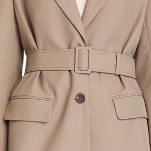 $250 WAYF Taupe Beige Oversized Belted Blazer Revolver Large NTW - Picture 2 of 5